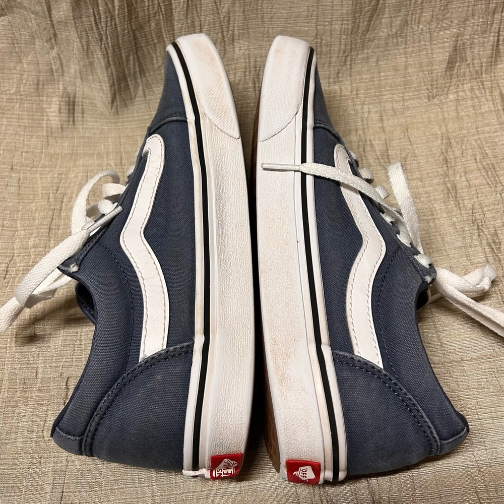 Vans Blue and White Old Skool Canvas Sneakers US SIZE 8.5 - Picture 4 of 8
